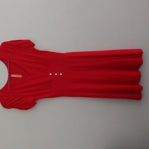 Modcloth Retro Red Jersey Midi dress